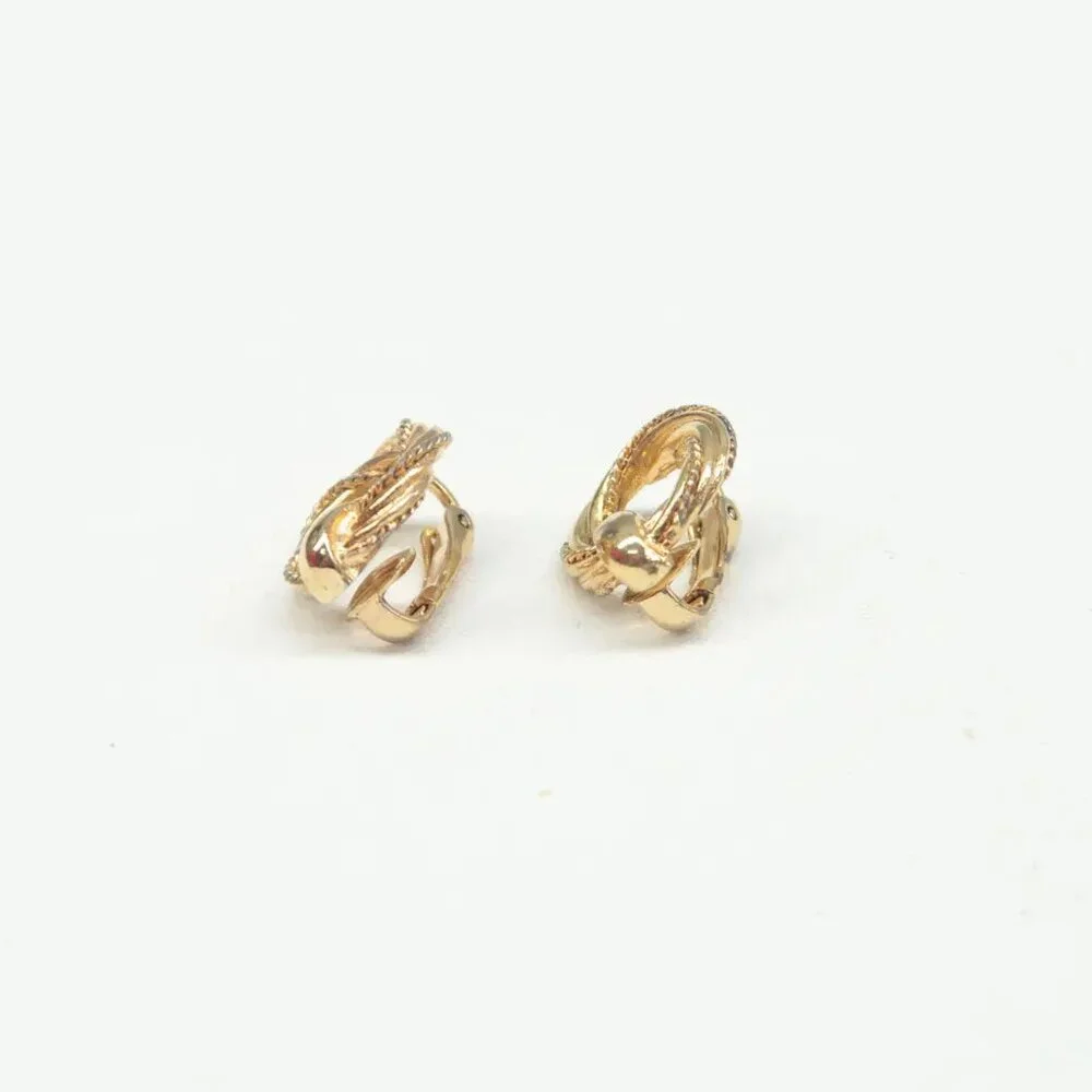 100% Authentic DIOR Gold Metal Clip-On Earrings 281-092724 - Picture 7 of 9